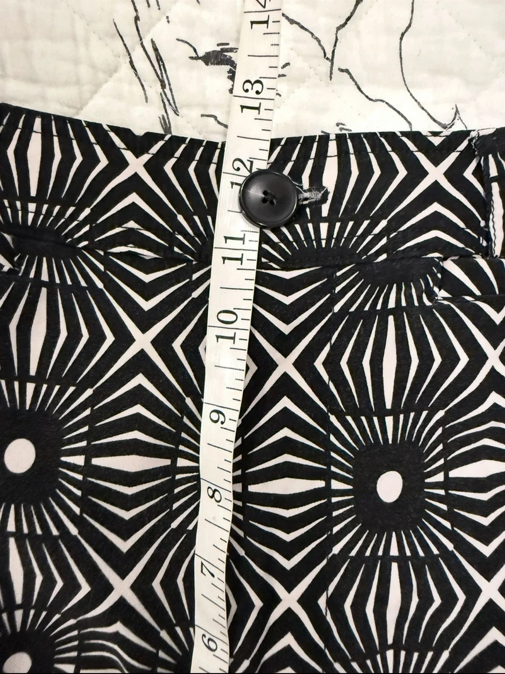 Anthropologie Maeve The Ettie High-Rise Crop Wide-Leg Pants In Geometric Print - Picture 15 of 16